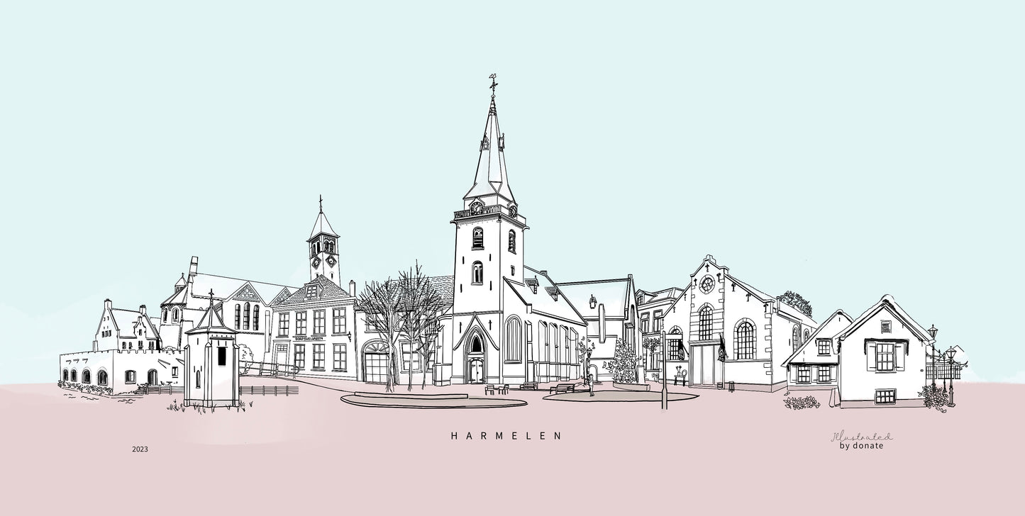Poster skyline Harmelen (50 cm x 23 cm)