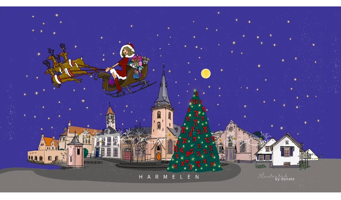 Panorama Harmelen Kerstkaart (21 cm x 9,8 cm)