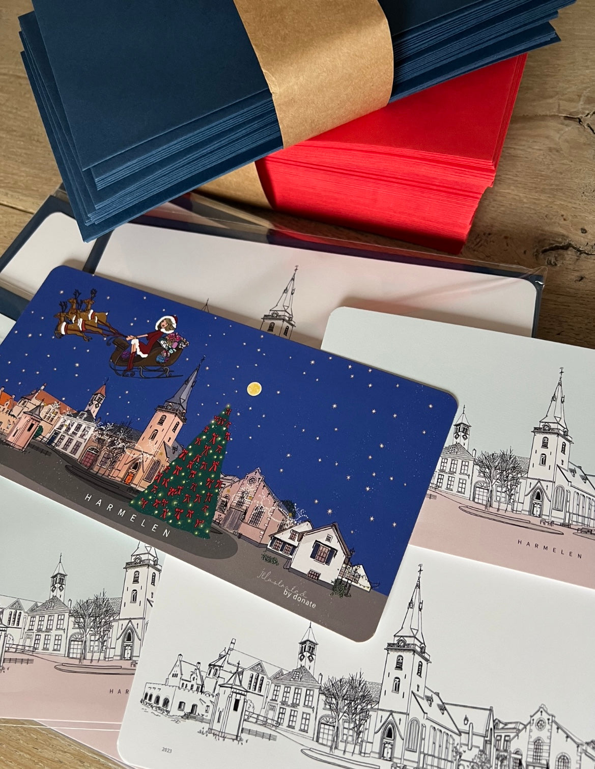 Panorama Harmelen zwart wit (21 cm x 9,8 cm)