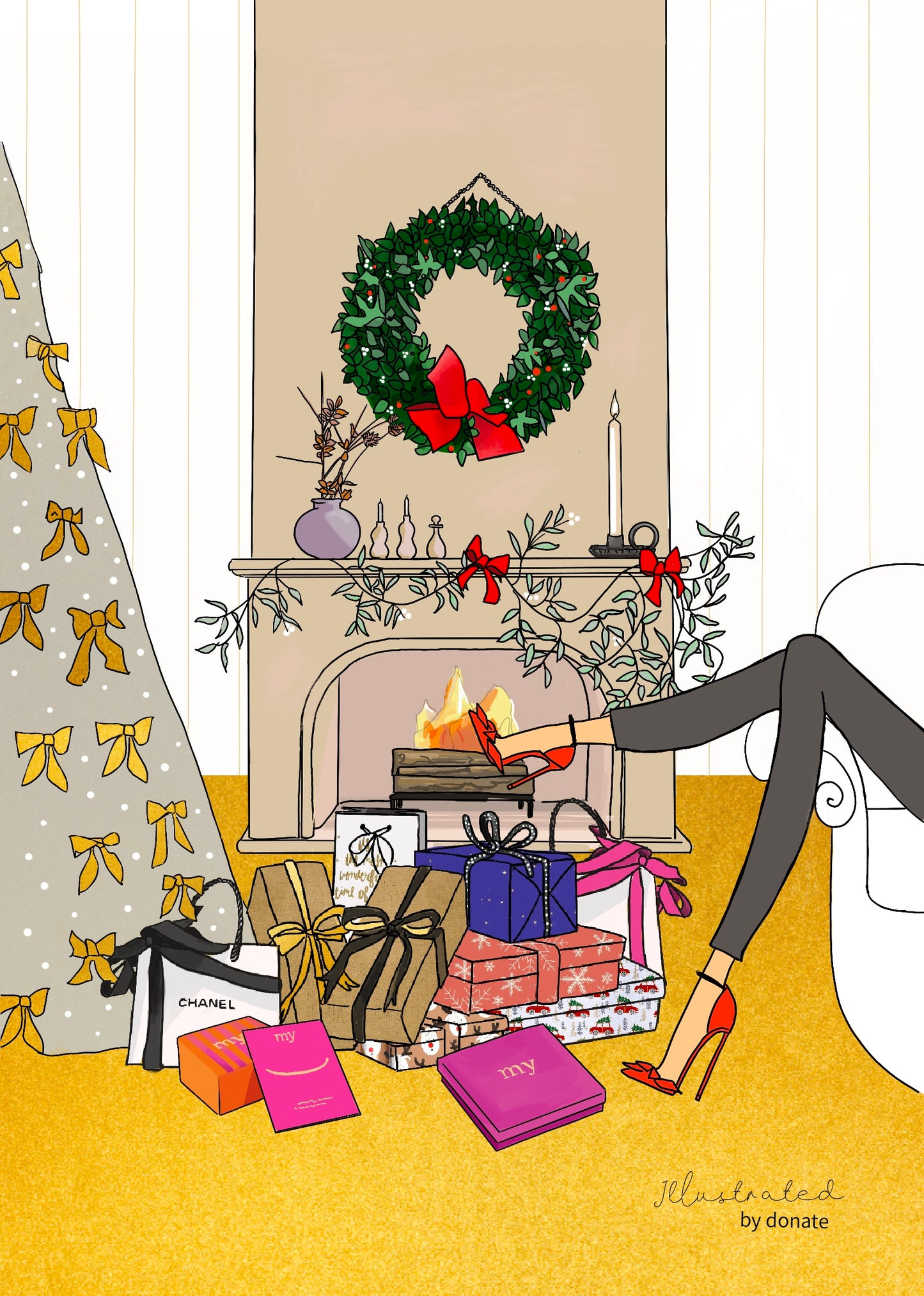Kerstkaart - ready for X-mas (A6, 15x10cm)