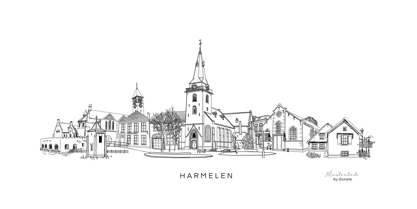 Poster skyline Harmelen (50x23cm)