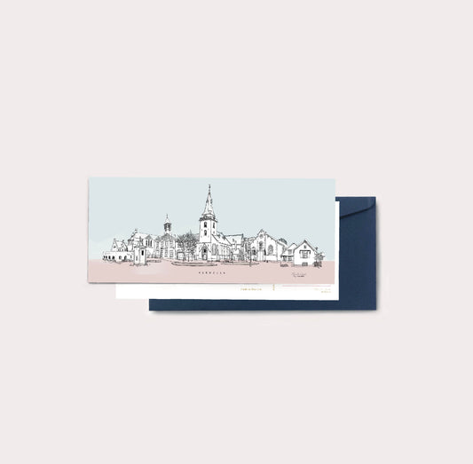 Panorama Harmelen in pastel kleur (21 cm x 9,8 cm)