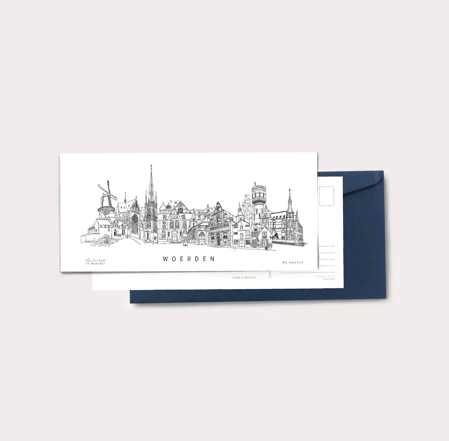 Panorama Woerden Iconen in zwart wit
